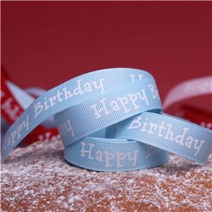 Cake Ribbons - Happy Birthday Blue